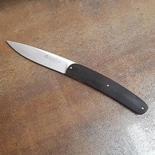 Maserin Gourmet Taschenmesser Ebenholzgriff Lederetui Liner Lock 