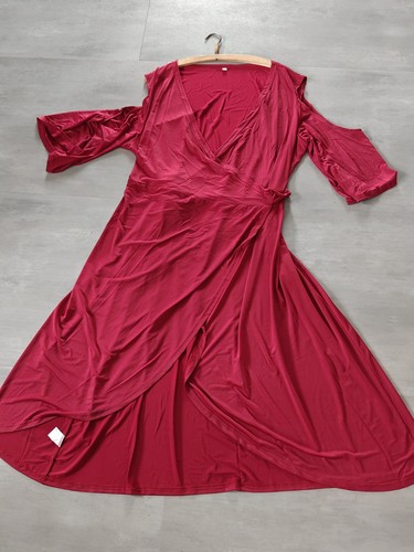 Kleid wickeloptik rot pink - kleid, 4