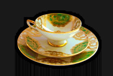 PORZELLAN KAFFEE-TEE-TASSE-SAMMELTASSE-3-tlg. VERGOLDET-WW BAVARIA