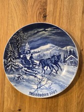 Lichte Porzellan Kobalt Weihnachtsteller 1985