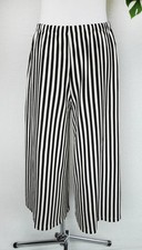 Hosenrock Gr. 36-40 Streifen Culotte weite Hose Jerseyhose Creme Weiß