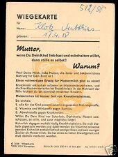 Wiegekarte, Mütterberatungs-Hauptstelle, Meiningen, 1958/59