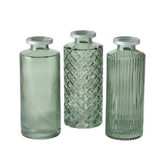 Vase im 3er Set aus Glas in