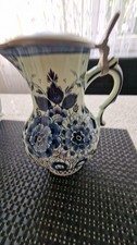 Royal Goedewaagen Krug mit Zinndeckel Blue Delft Holland