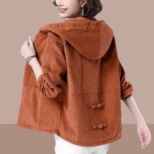 Damen Kord Jacke Mantel Hemd
