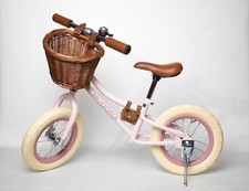 Laufrad Hudora Retro rosa 3+ 12 Zoll +Lenkradkorb +Standfuß +Satteltasche 10428