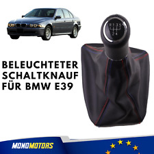 BELEUCHTETER SCHALTKNAUF MIT SCHALTHEBELABDECKUNG FÜR BMW E39 BLAU UND ROT STICH