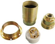 Lampenfassung E14 Metall mit Außengewinde messing