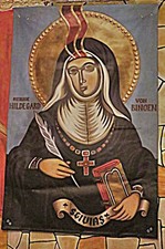 Heilige Hildegard von Bingen   Banner Höhe : 2 m Breite 1,3 m aus Segeltuch