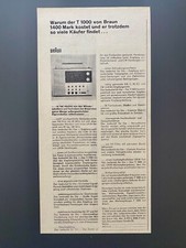 Braun T 1000 Weltempfänger T1000 Radio 1966 Vintage Ad Werbung Reklame