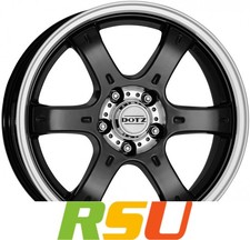 Dotz Crunch black polished 8x17" ET35 LK5 114.3 ML 71.6 Alufelgen 17 Zoll