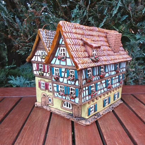 Keramik lichterhaus doppelhaus - keramik,