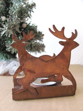 Weihnachtlicher Kerzenhalter  "2 Hirsche"  Metall - auch für draußen geeignet