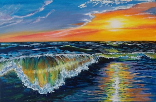 Modernes acrylbild meer wellen - meer,