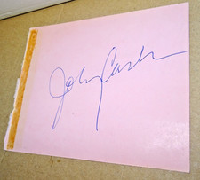 Johnny Cash autographed page
