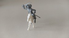 !!! Alte Steckfigur : Musketier auf weißem Pferd
