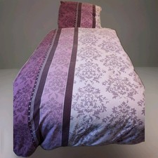 ? kuschelige Bieber Bettwäsche Vintage  Barockmuster lila 135x200cm 100%BW