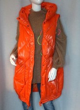 Puffer Weste Kapuzen Steppweste Jacke Ärmellos Shiny Orange  XXL 42/44/46 Neu