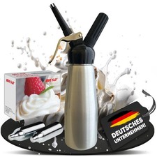 Mosa Silber-Schwarzer Sahnespender Sahnebereiter Sahnesyphon 0,5 L