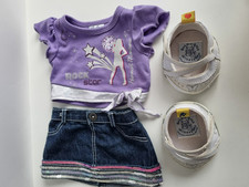 Build A Bear Kleidung: Jeansrock und Hannah Montanna T-Shirt