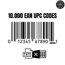 10,000 EAN UPC Codes for