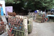 Alte antike Zaunelemente schmiedeeisern  , als Rank Hilfe  ca.1880 Eisen Rost