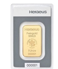 Goldbarren 1 Unze/oz  999.9