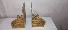 1 Paar  seltene Buchstützen mit Geflügelter Löwe Figur ,  Messing ( 3 )