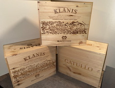 3 Stk. Weinkiste Holz 6-er