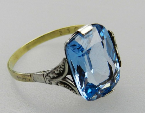 333er goldring mit blauem - 333er,