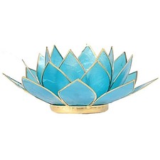 Lotus Teelichthalter blau 5