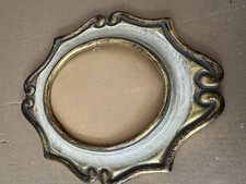 70er Shabby Italy Barock Spiegel Holzrahmen Prunkspiegel Wandspiegel oval Klein