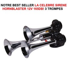 HORNBLASTER AMERIKANISCHE SIRENE 3 TROMPETEN 165db! HARLEY BUELL DUCATI GOLDWING BMW