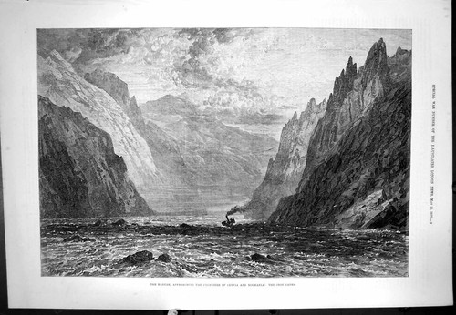 Antiker druck donau - druck,