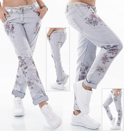 Neu damen hose blumen - xl,