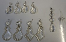 10 alte Glasprismen - Strass / Lüster - Behang / Ersatz für Kronleuchter (9)