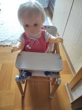 Puppenhochstuhl mit Spielpuppe, sehr gut erhalten
