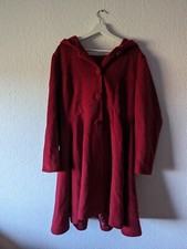 Wollmantel Rot Kapuze
