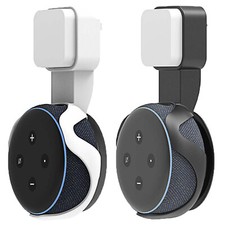 Wandhalterung für Amazon Echo Dot 3. Gen. Halterung Steckdose Schwarz Weiß V2