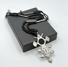 Tuareg Kreuz Kette Silberoptik Ethno Schmuck Afrika Anhänger Handarbeit
