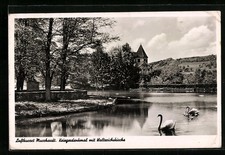 Murrhardt, Kriegerdenkmal mit Walterichskirche, Ansichtskarte 