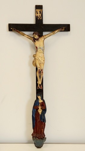 Holzkruzifix marienfigur antik - holzkruzifix,