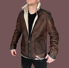 Herren Lammfell Lederjacke -