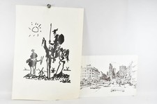 N91X27- 2x Kunstdruck ua Don Quixote nach Picasso 