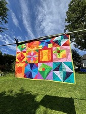 Puppendecke Patchwork Babydecke Klein Leicht Bunt Weich Baumwolle Spieldecke