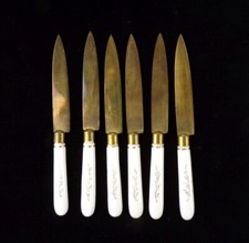 Alte Obstmesser Porzellan Griff Made in Austria 6 Stück Antike Messer 