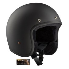 Bandit Helmets Jethelm ECE 22 05 schwarz matt Fiberglas hautfreundliches Futter