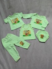 5tlg Set Gr. 74 Grün NEU T-Shirt Top Hose Unterhose Langarmshirt Unisex Mädchen