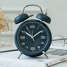 Retro Analog Wecker, Doppelglockenwecker mit Ohne Ticken Glockenwecker Quarz