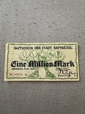 Gutschein Stadt Bamberg 1 Million Mark 1923 – Notgeld Inflationsgeld Rarität